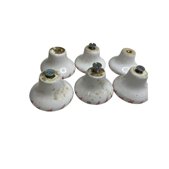 Set of 7 Ceramic Handpainted Drawer Knob Pulls Floral 39mm 1.5" - Picture 7 of 8